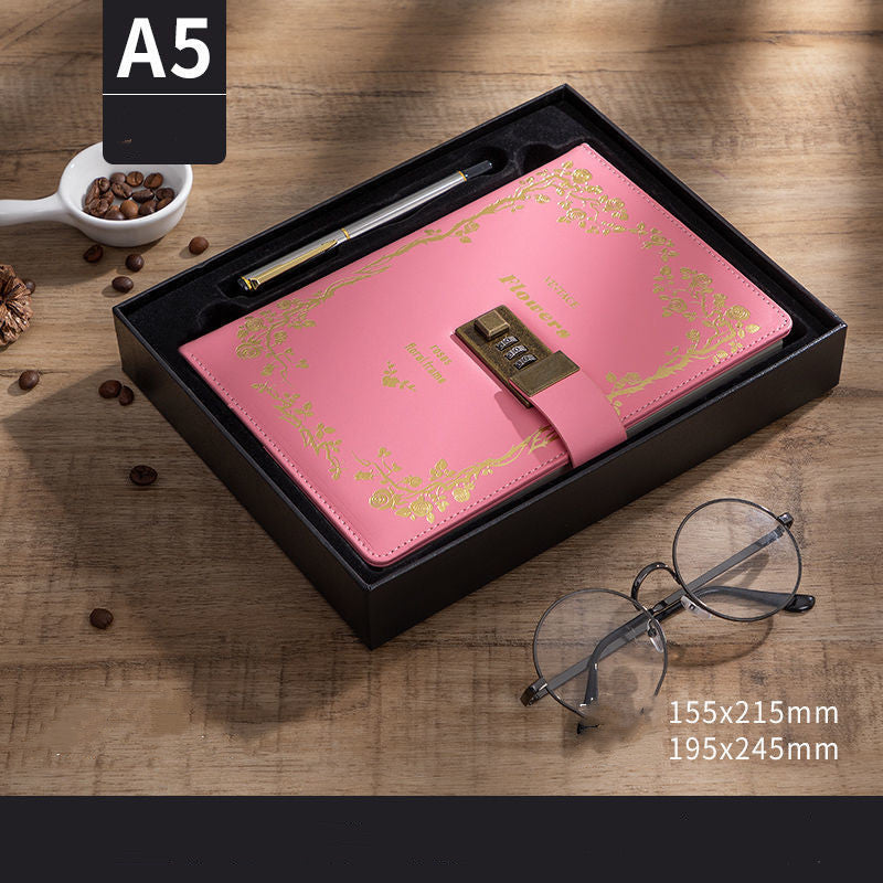 Password Book Retro Style College Student Diary With Lock Notebook