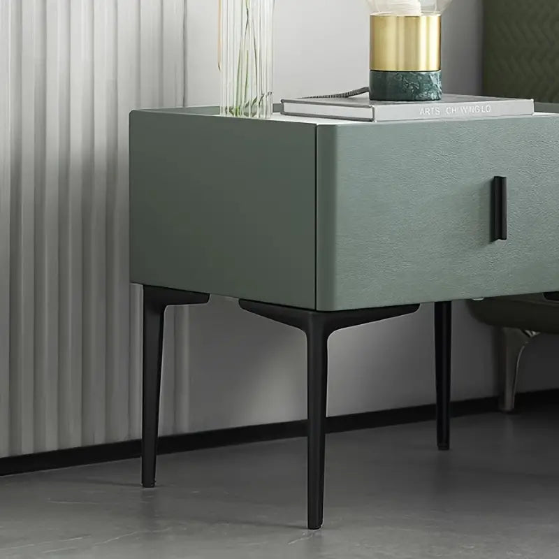 Black Metal Legs & Handles Bedside Table