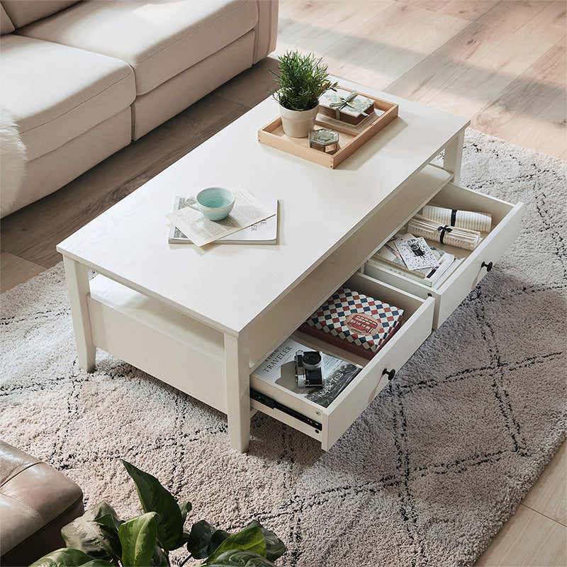 Modern Nordic Coffee Table with Drawers