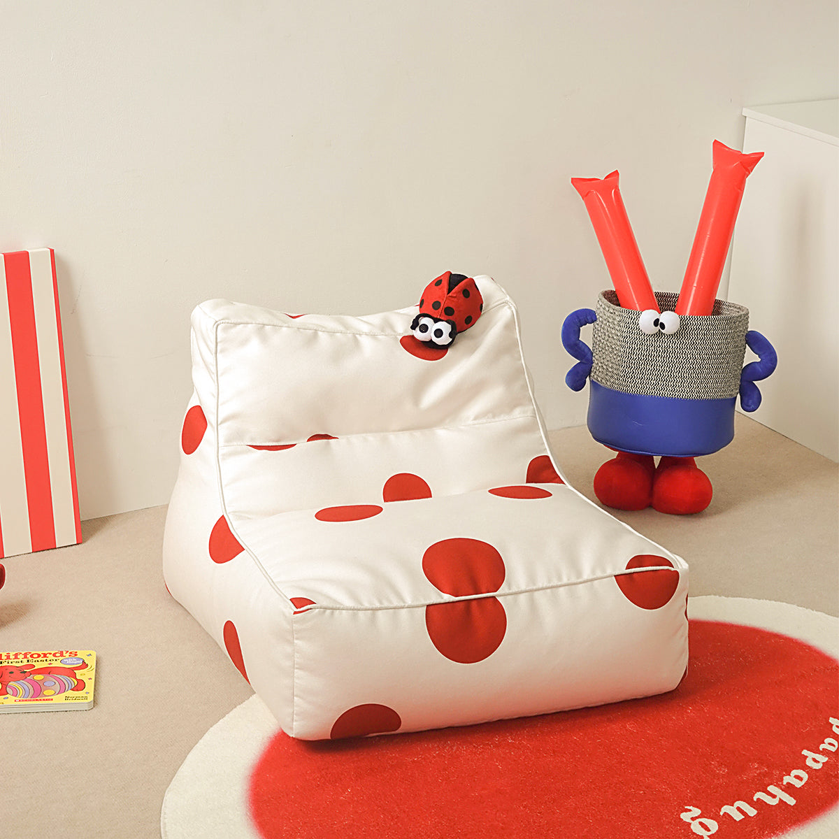 Polka Dot Lady Bug Bean Bag Chair