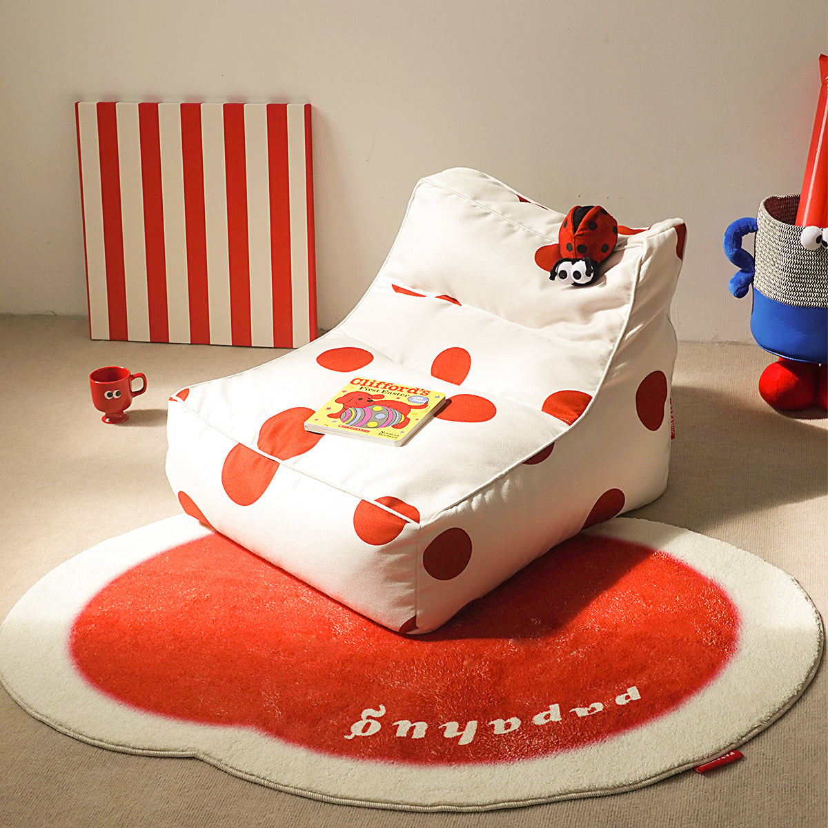 Polka Dot Lady Bug Bean Bag Chair