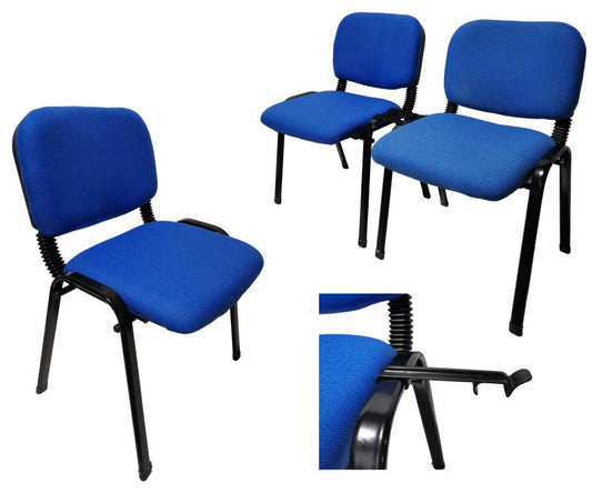 Stackable & Linkable Office Conference Visitor Community  Chairs (Set of 7-Blue)
