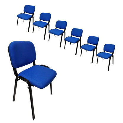 Stackable & Linkable Office Conference Visitor Community  Chairs (Set of 7-Blue)