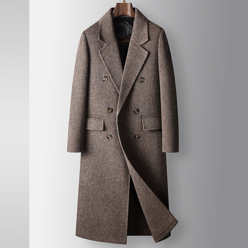 Brown overcoat on a gray background