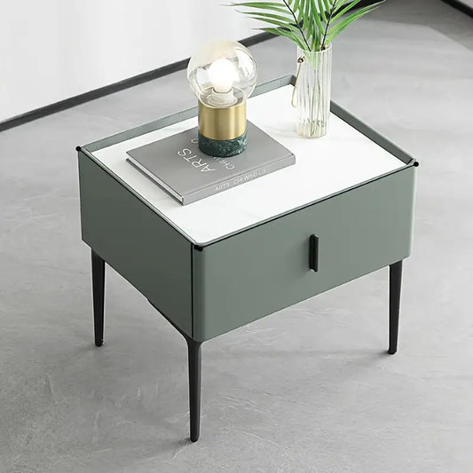 Black Metal Legs & Handles Bedside Table
