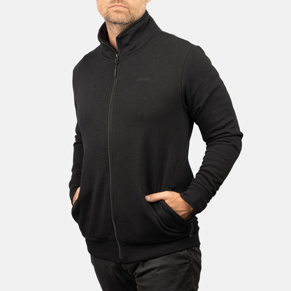 Perry Mens Full Zip Stand Collar Jacket - Black