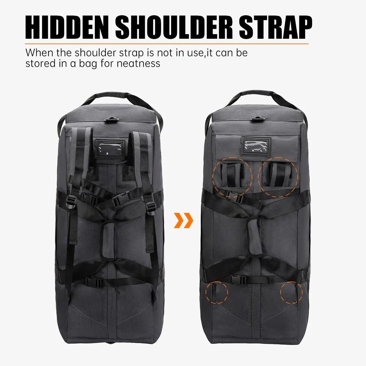 Roller Travel Duffel Bag with Fixed Casters Grey