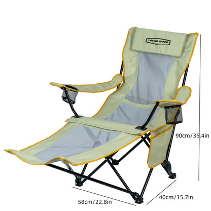 Heavy-Duty Folding Lounge Chair with Headrest