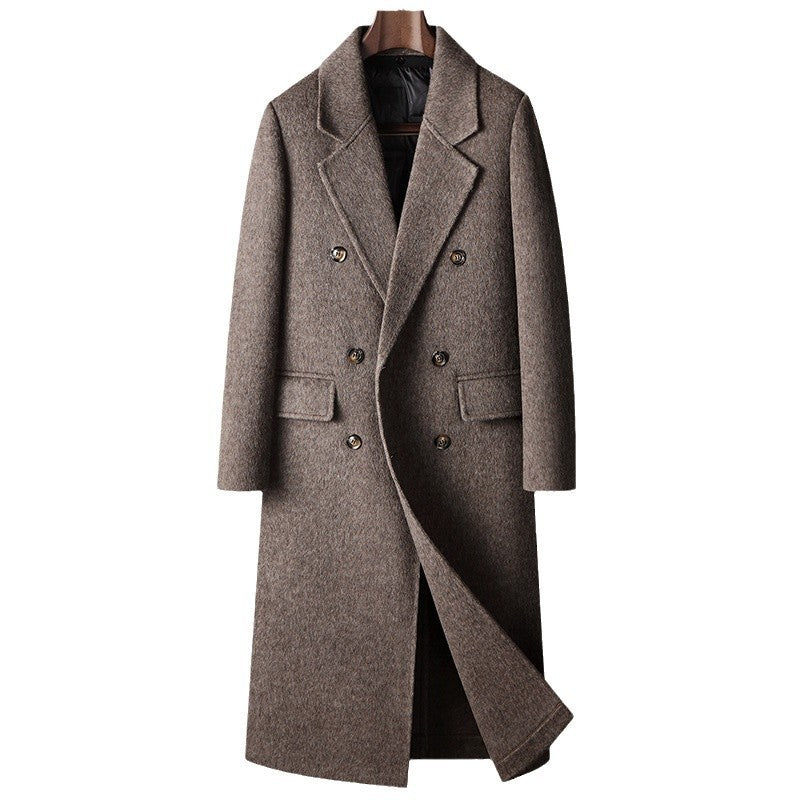 Brown overcoat on a white background