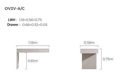 Detachable Grey Study Desk & Bookshelf Set