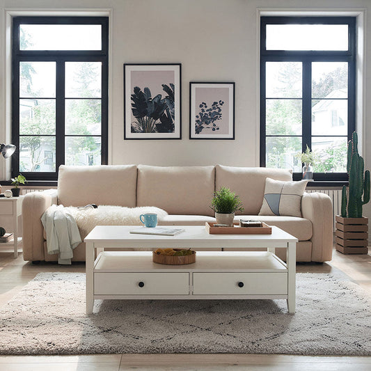 Modern Nordic Coffee Table with Drawers