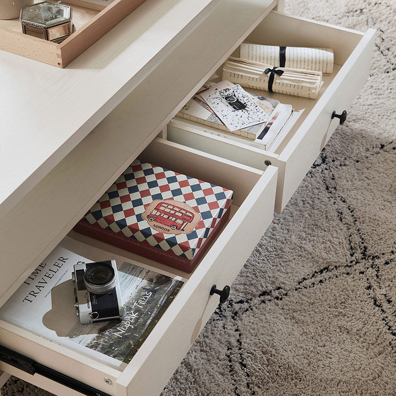 Modern Nordic Coffee Table with Drawers
